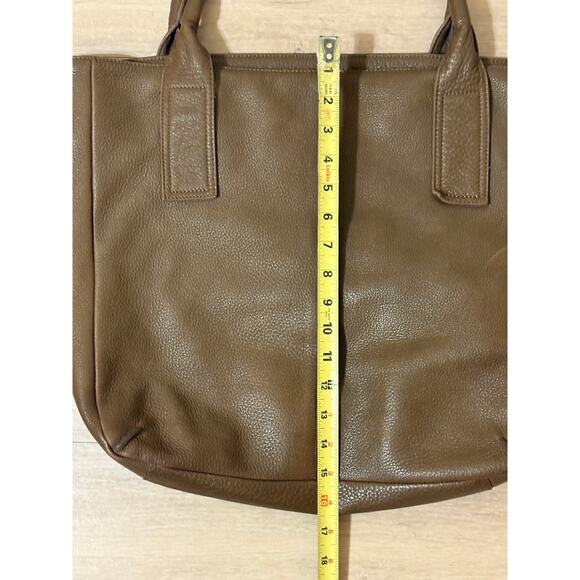 Extra Large Sturdy Travel /Tote Genuine Brown Leather Bag - Picture 5 of 11